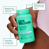 Love Wellness raíces de valeriana y bálsamo de limón como ingredientes naturales