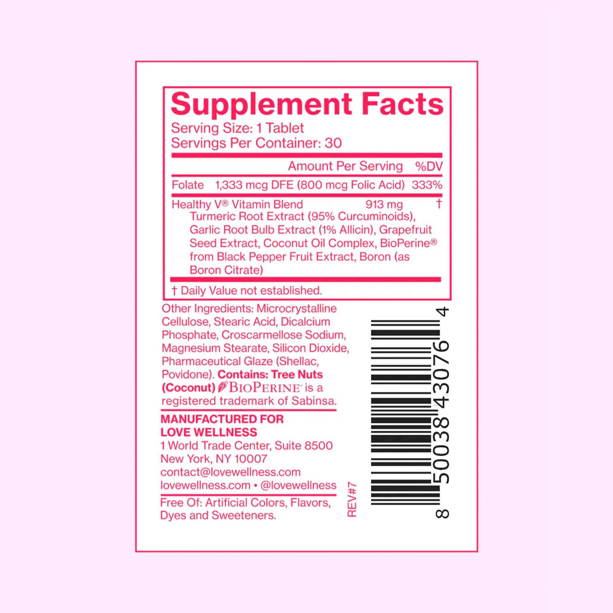 Love Wellness ingredientes naturales (ajo, cúrcuma, pomelo), beneficio de soporte inmunológico