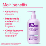 Love Wellness envase al lado de objetos cotidianos para comparar tamaño
