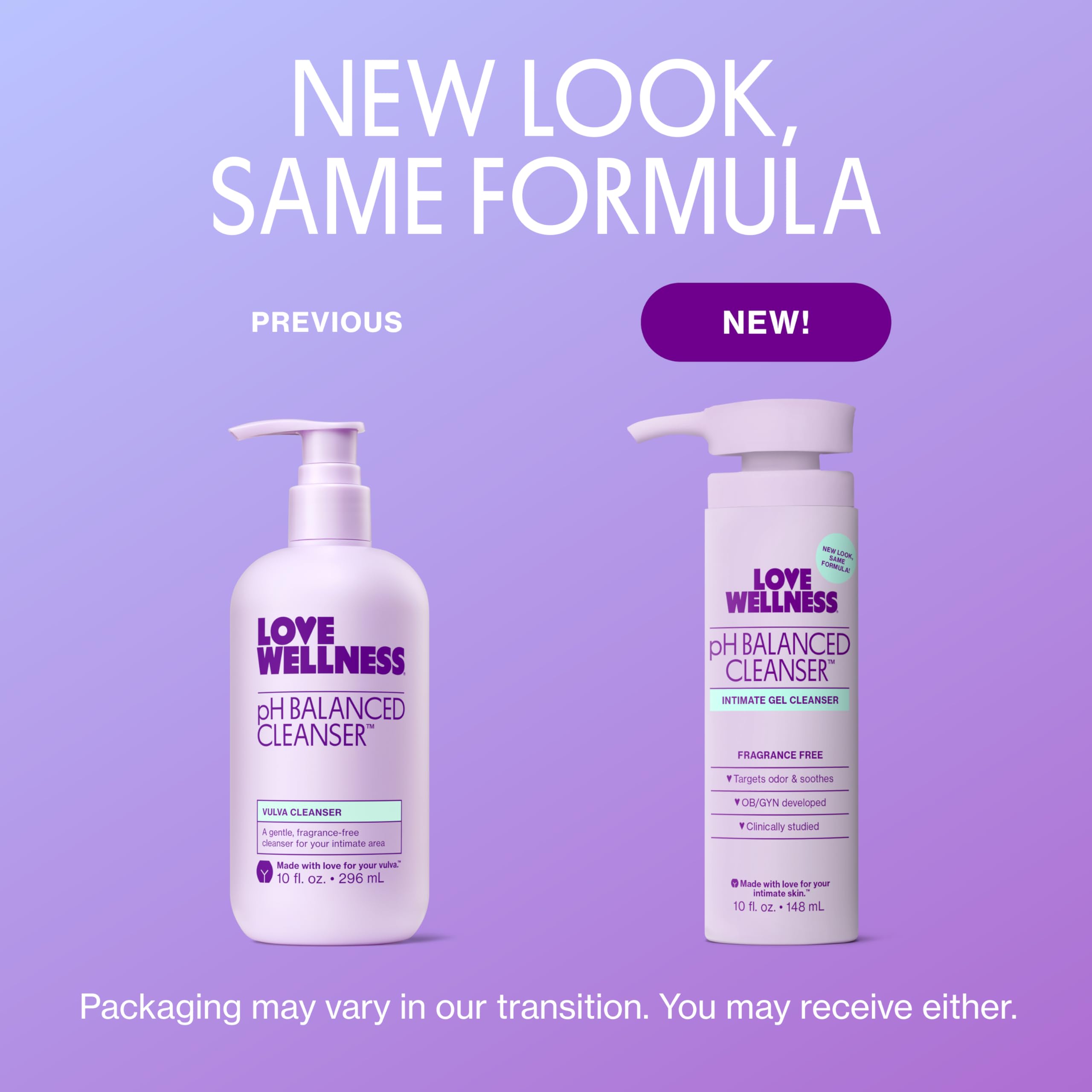 Love Wellness textura del gel íntimo en la mano, demuestra suavidad al tacto