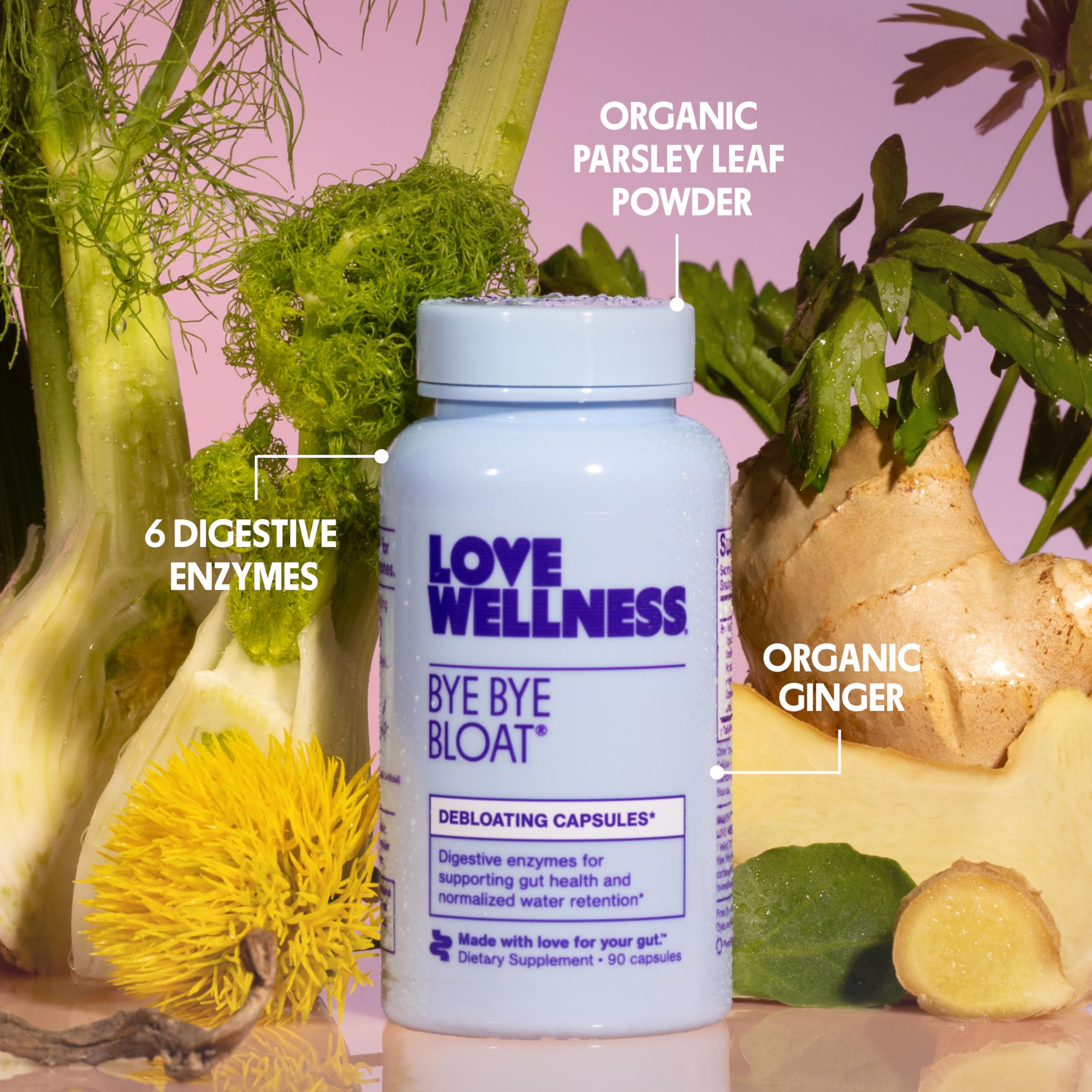 Love Wellness detalle del contenido en polvo de la cápsula que facilita mezcla y uso
