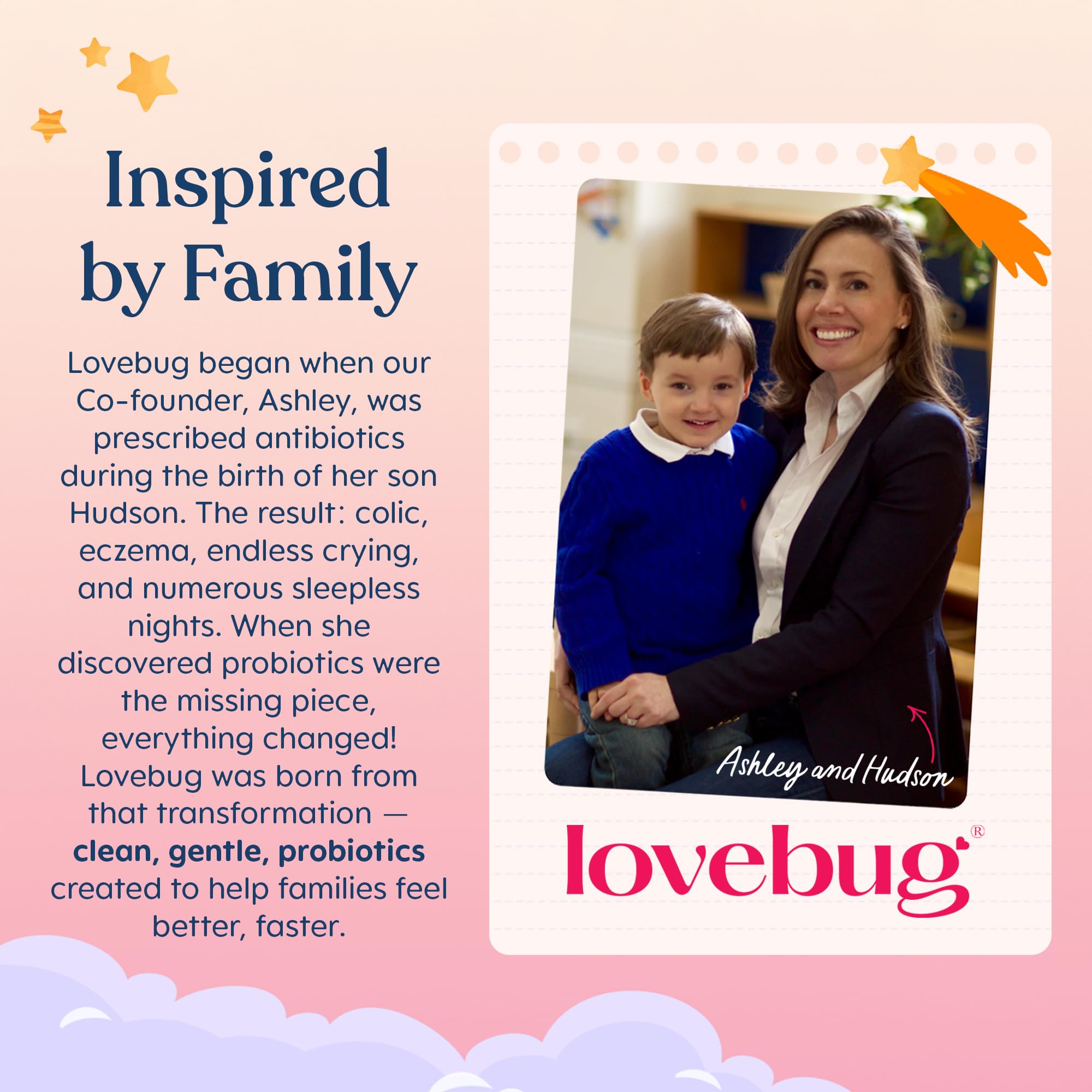 LOVEBUG etiqueta nutricional legible, transparencia de ingredientes