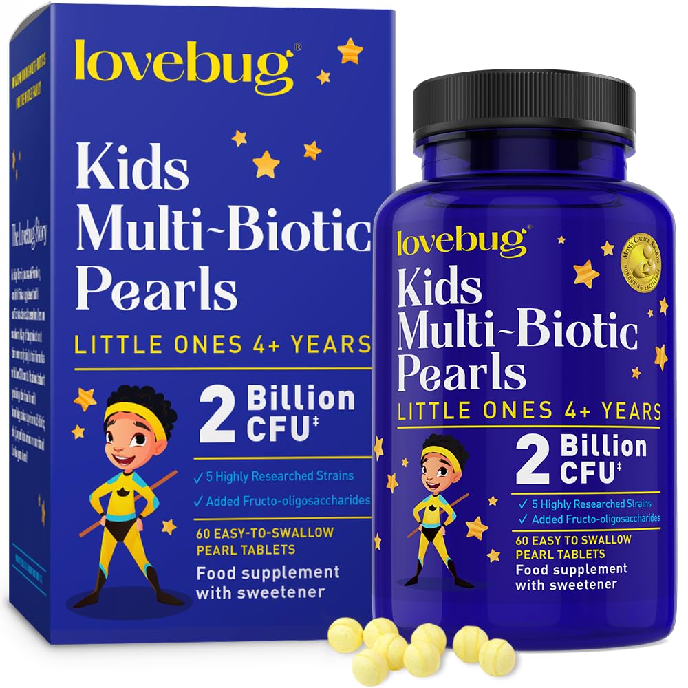 LOVEBUG envase frontal mostrando 60 perlas y beneficios claros