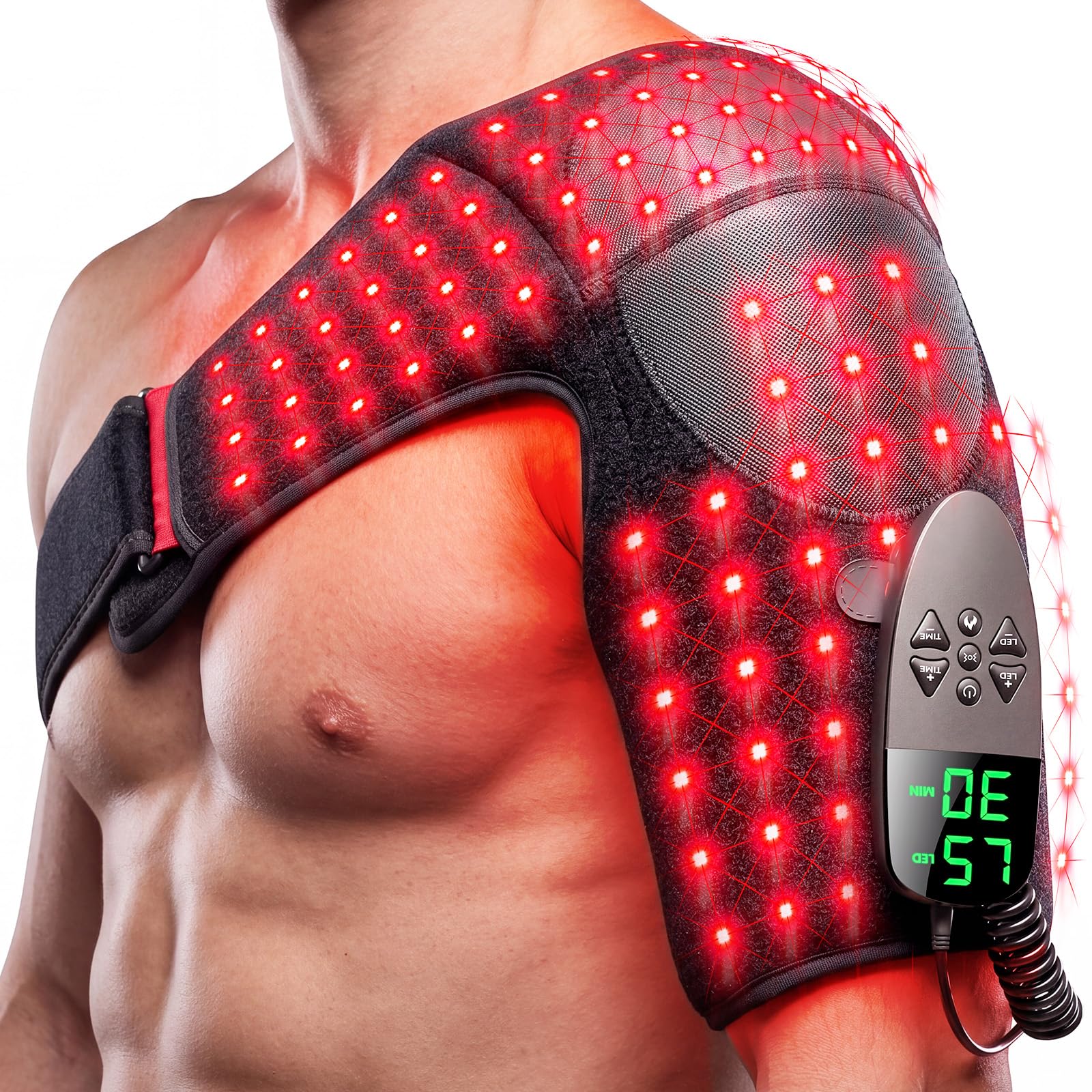 LTW envoltura hombro frontal mostrando diseño ergonómico y cobertura