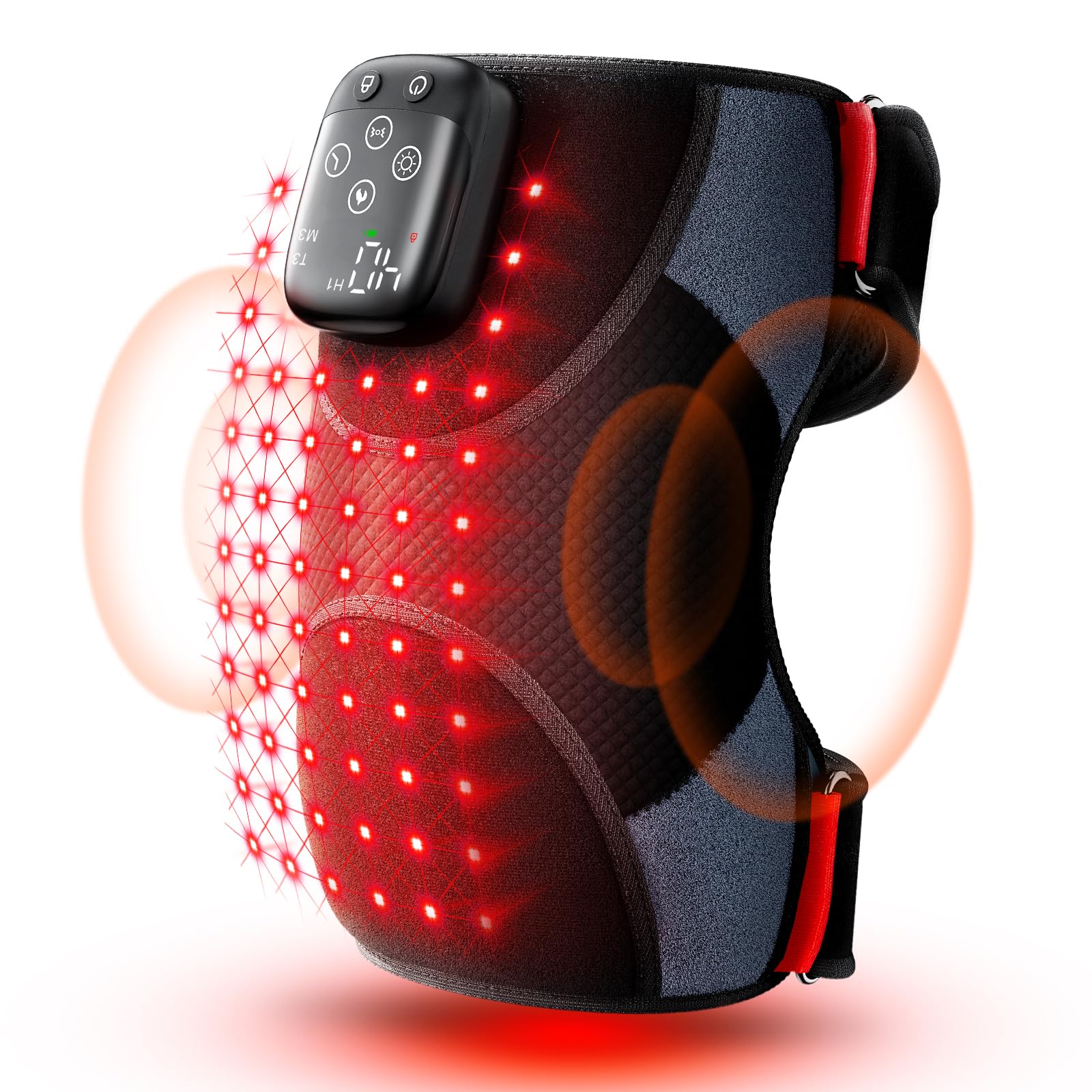 LTW vista frontal del masajeador de rodilla, portabilidad y diseño ergonómico