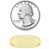 LUAL cápsula junto a monedas para comparar tamaño y conveniencia