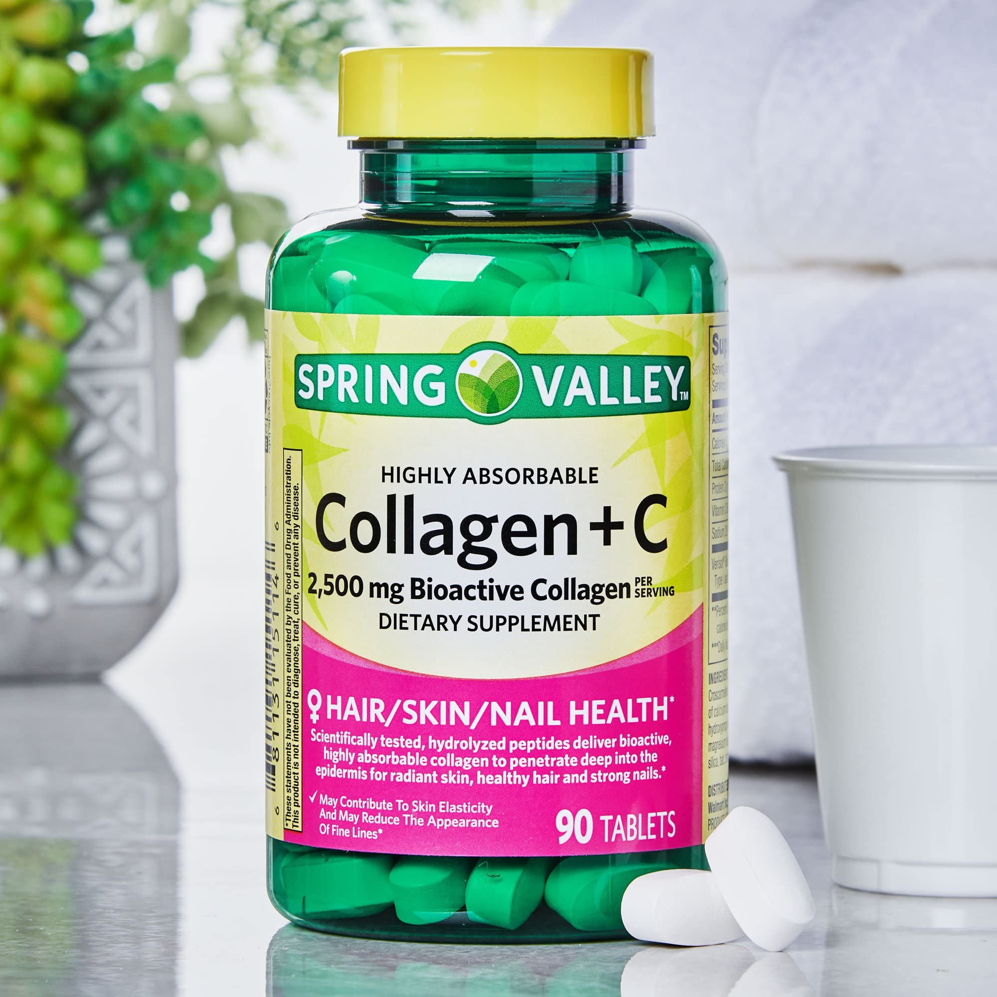 LUAL etiqueta con información nutricional destacando colágeno y vitamina C