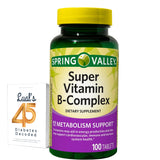 LUAL Spring Valley frasco frontal mostrando 100 tabletas y claridad de etiqueta