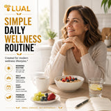 LUAL cápsula junto a mano para comparar tamaño y facilidad de uso