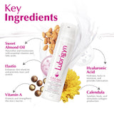 Lubrigyn textura cremosa en la mano, beneficio absorción no pegajosa