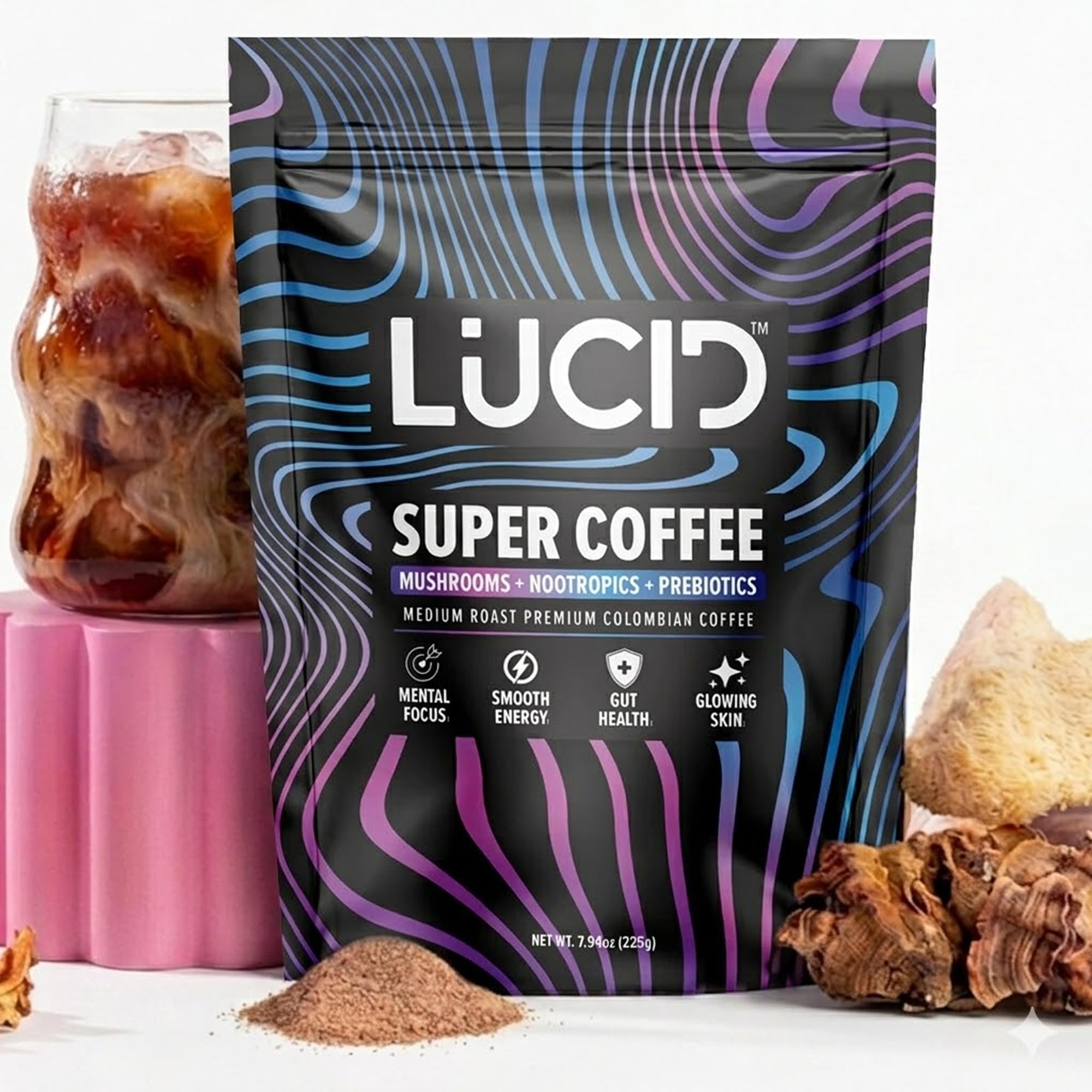 Lucid envase frontal mostrando la marca y beneficios fácilmente