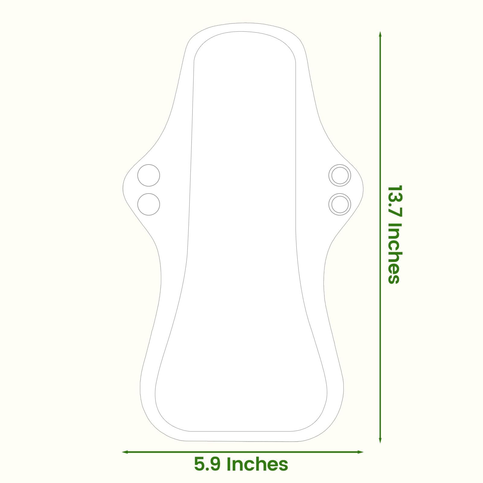 LUCKYPADS comparación de longitud con regla mostrando 5.9x13.7 pulgadas cobertura
