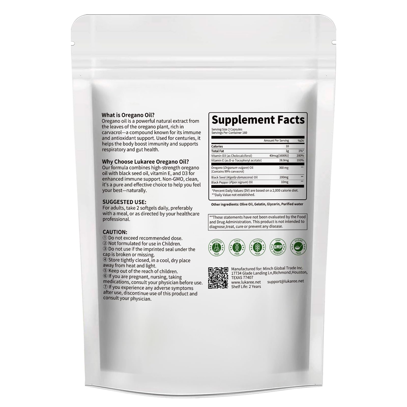 Lukaree producto junto a orégano y semilla negra para origen natural