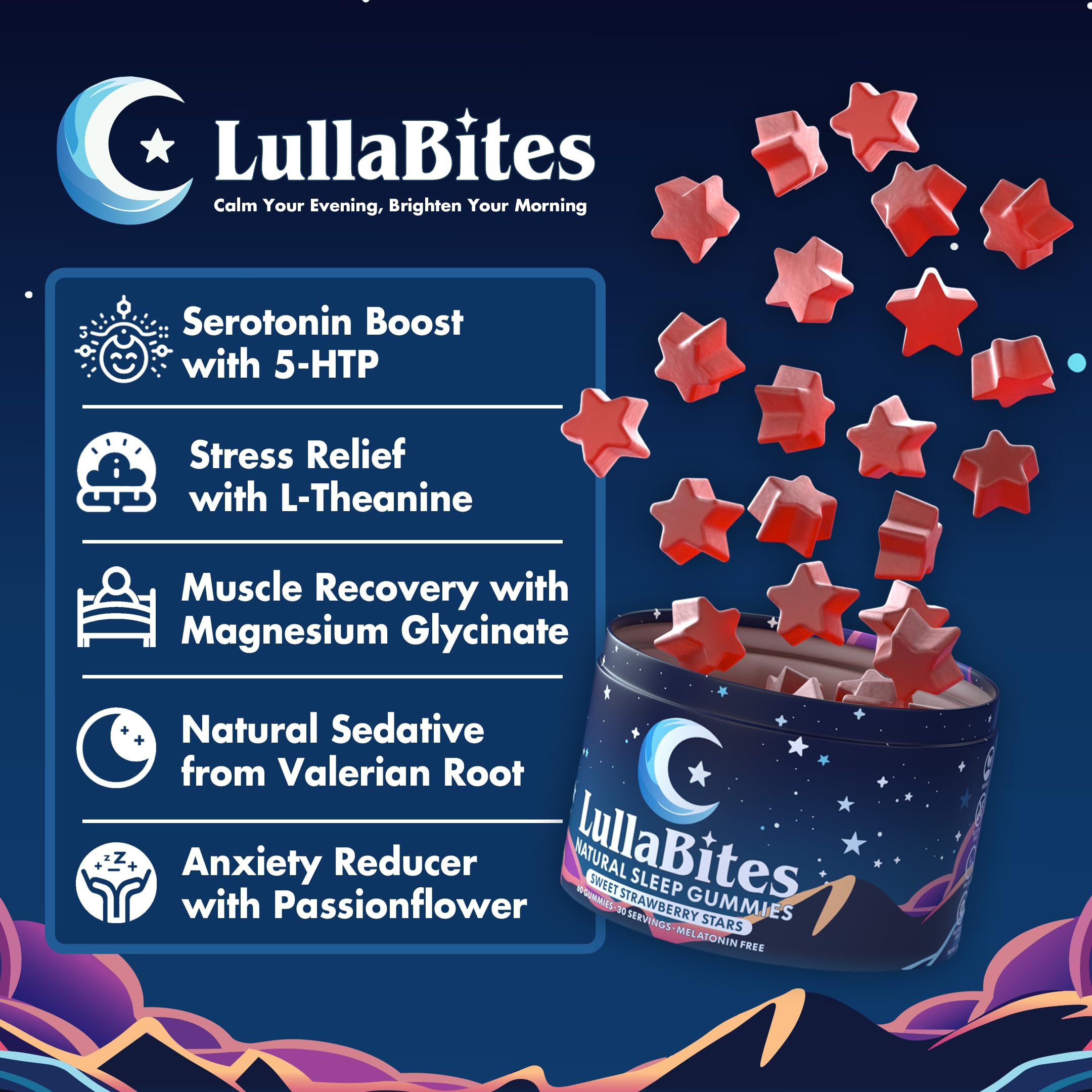 LullaBites gomitas en mano indicando tamaño de la porción práctica