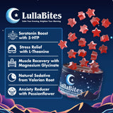 LullaBites gomitas en mano indicando tamaño de la porción práctica