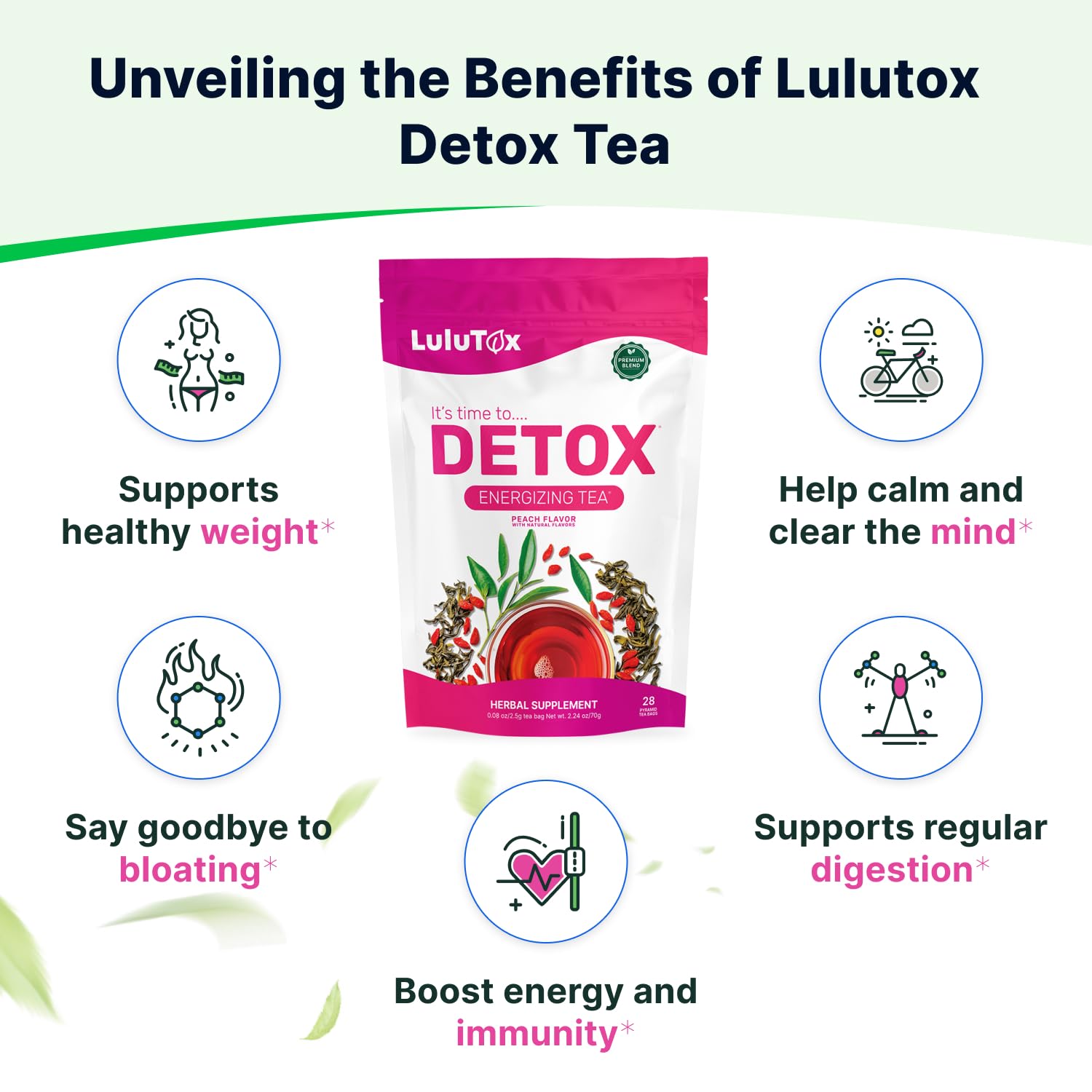 LULUTOX hojas y raíces de ingredientes para sabor natural