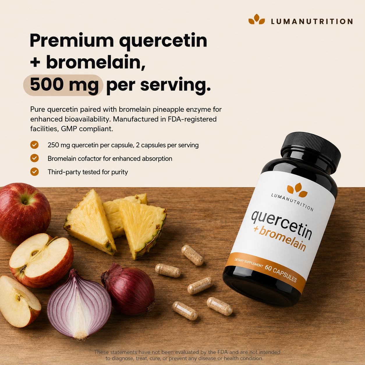 Luma Nutrition etiqueta en primer plano con ingredientes y dosis