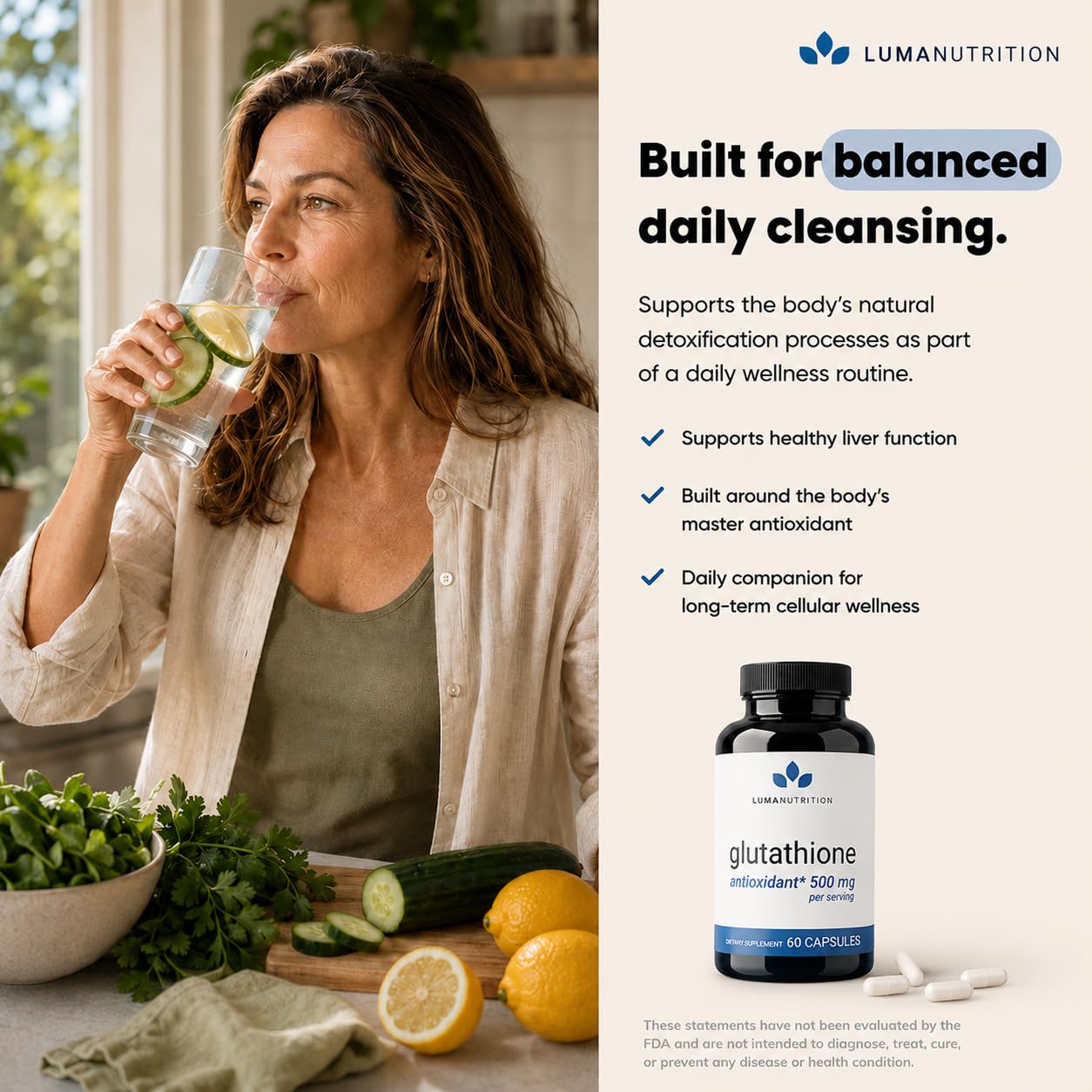 Luma Nutrition etiqueta nutricional en detalle que confirma 500 mg por servicio