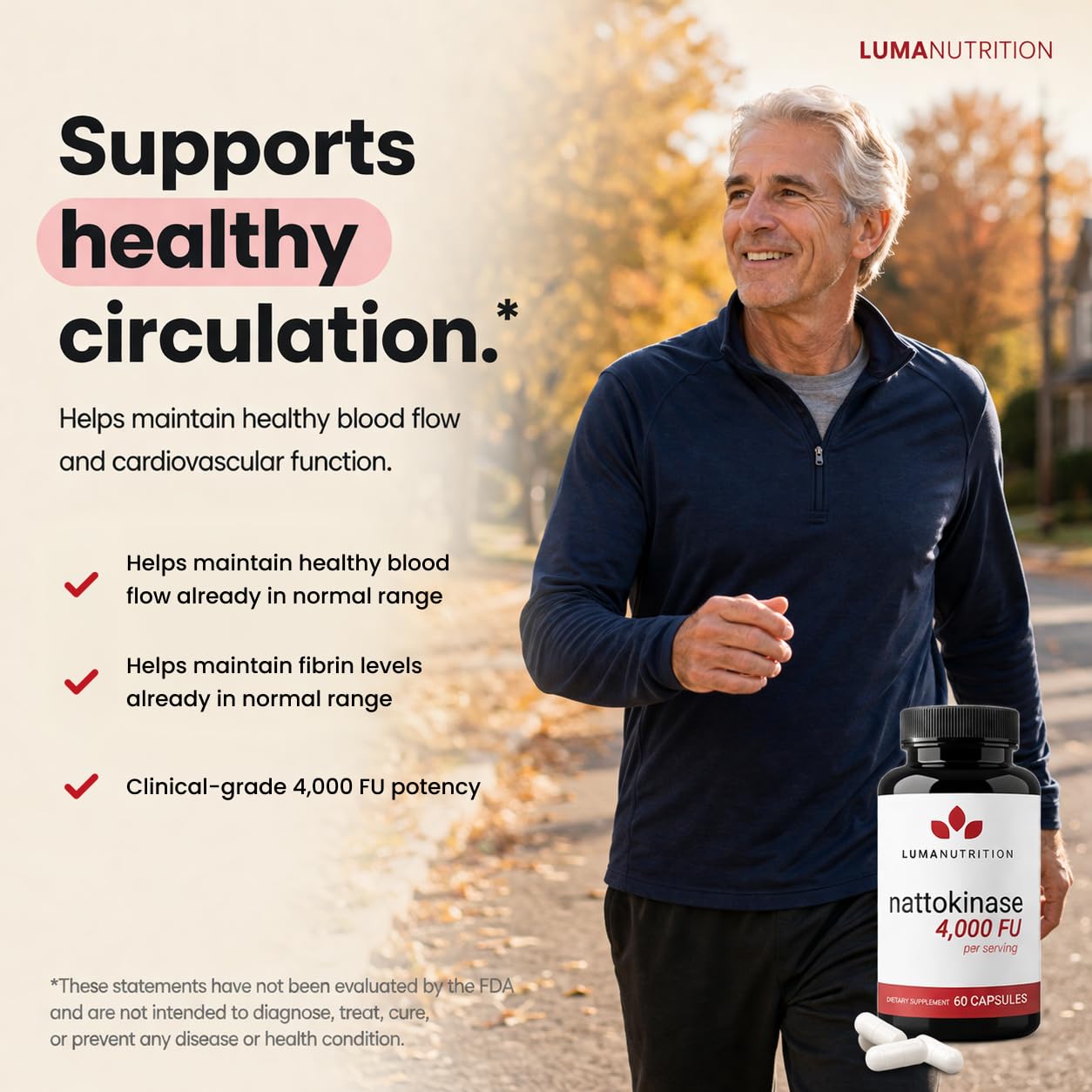 Luma Nutrition etiqueta nutricional enfocada en 4000 FU por porción