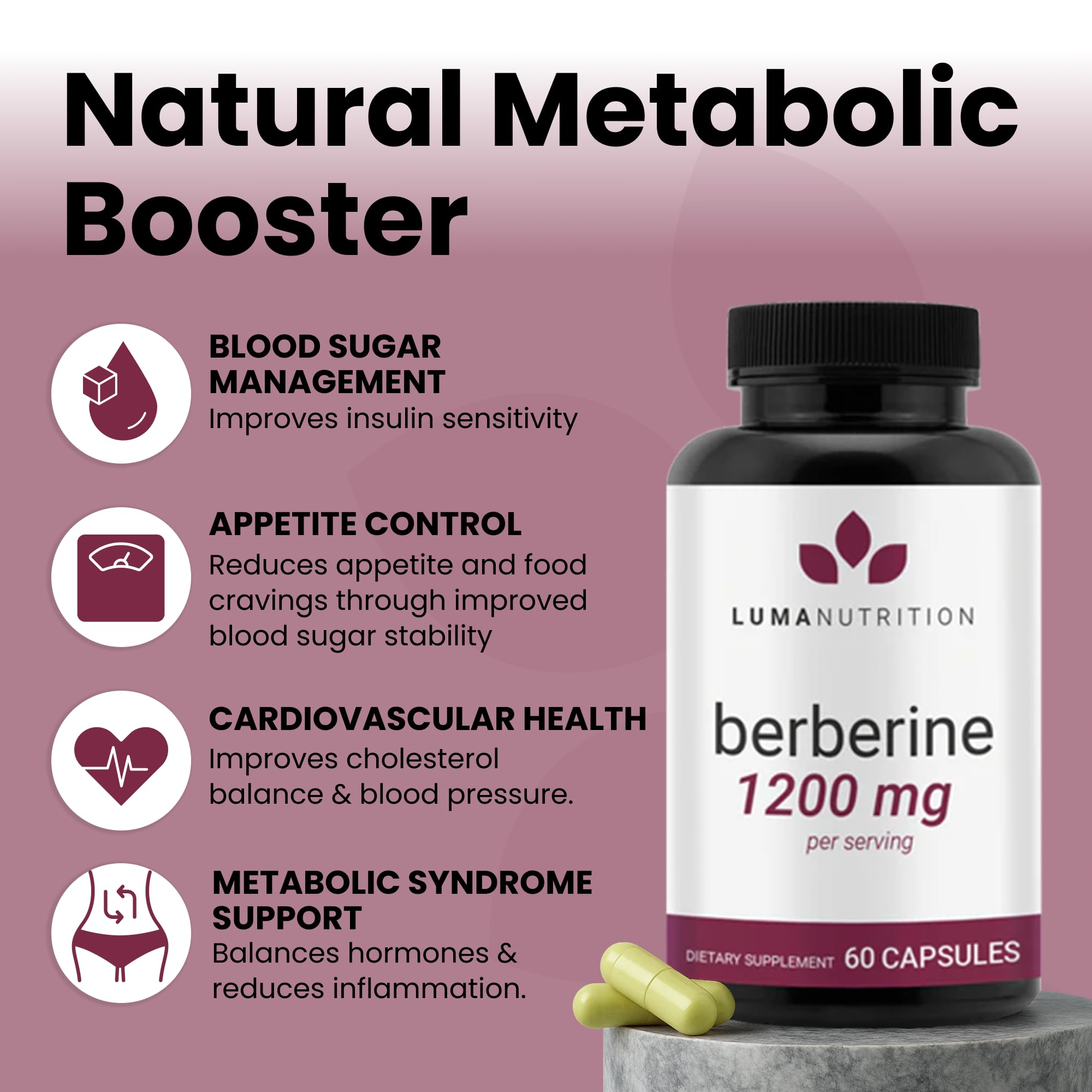 Luma Nutrition etiqueta nutricional legible con información de berberine