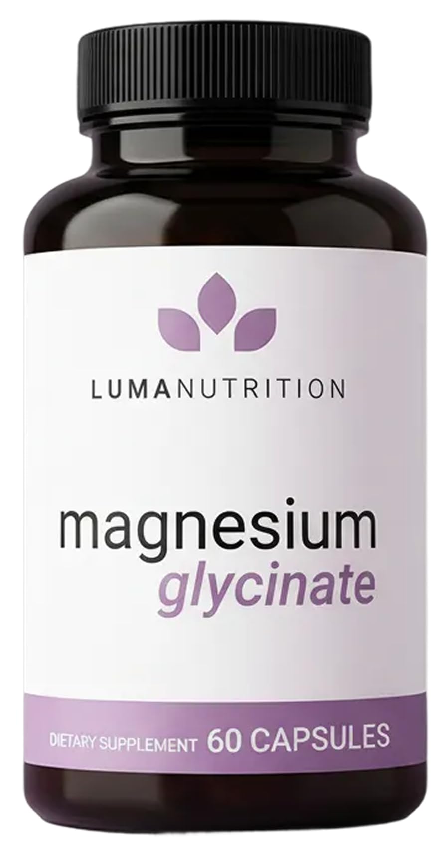 Luma Nutrition frasco delante mostrando etiqueta y beneficio de pureza