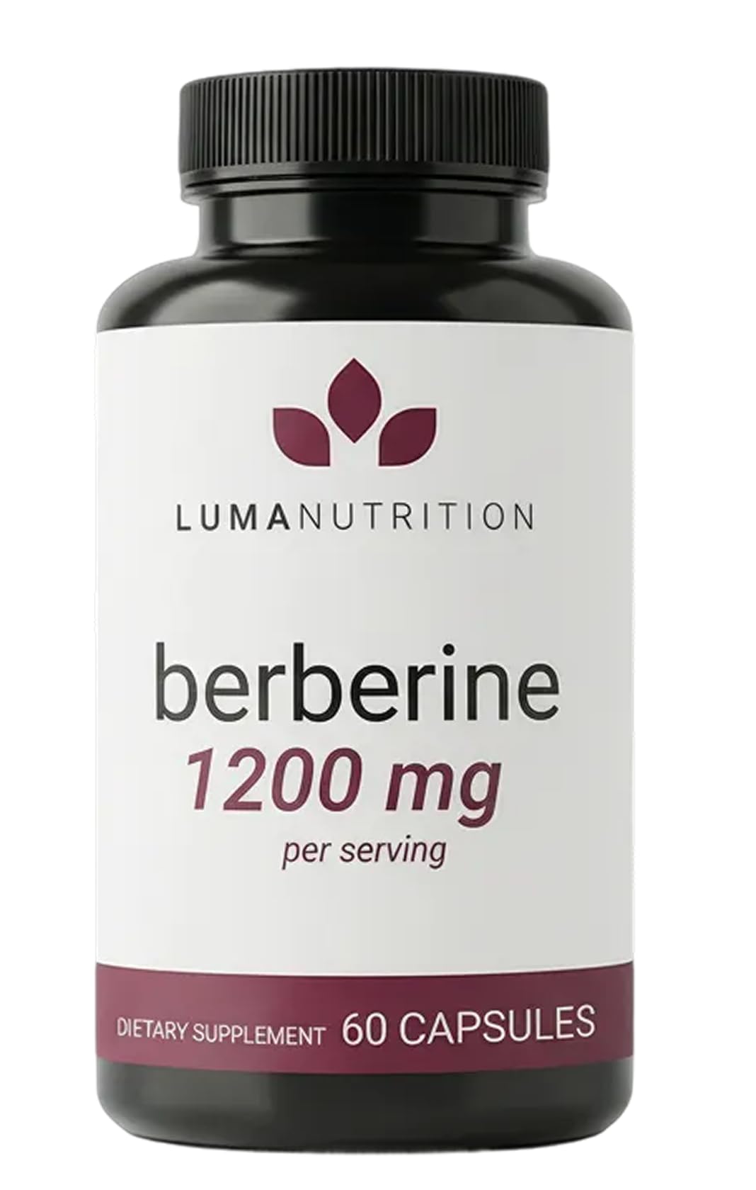 Luma Nutrition frasco frontal mostrando el diseño y la cantidad de cápsulas