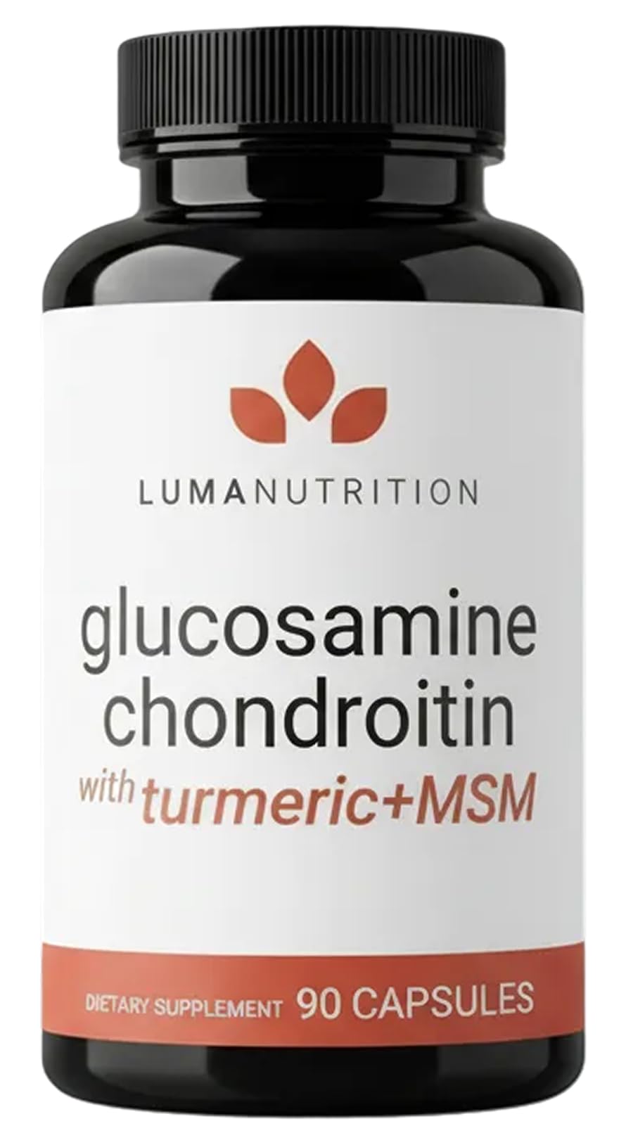 Luma Nutrition frasco frontal, identificación clara y confianza
