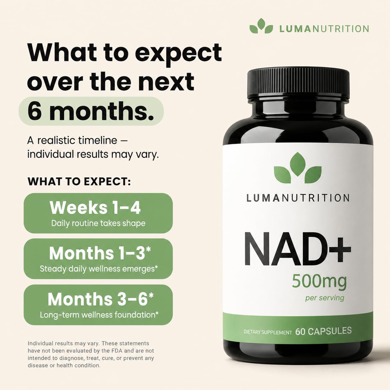 Luma Nutrition hombre tomando cápsula como parte de su rutina diaria saludable