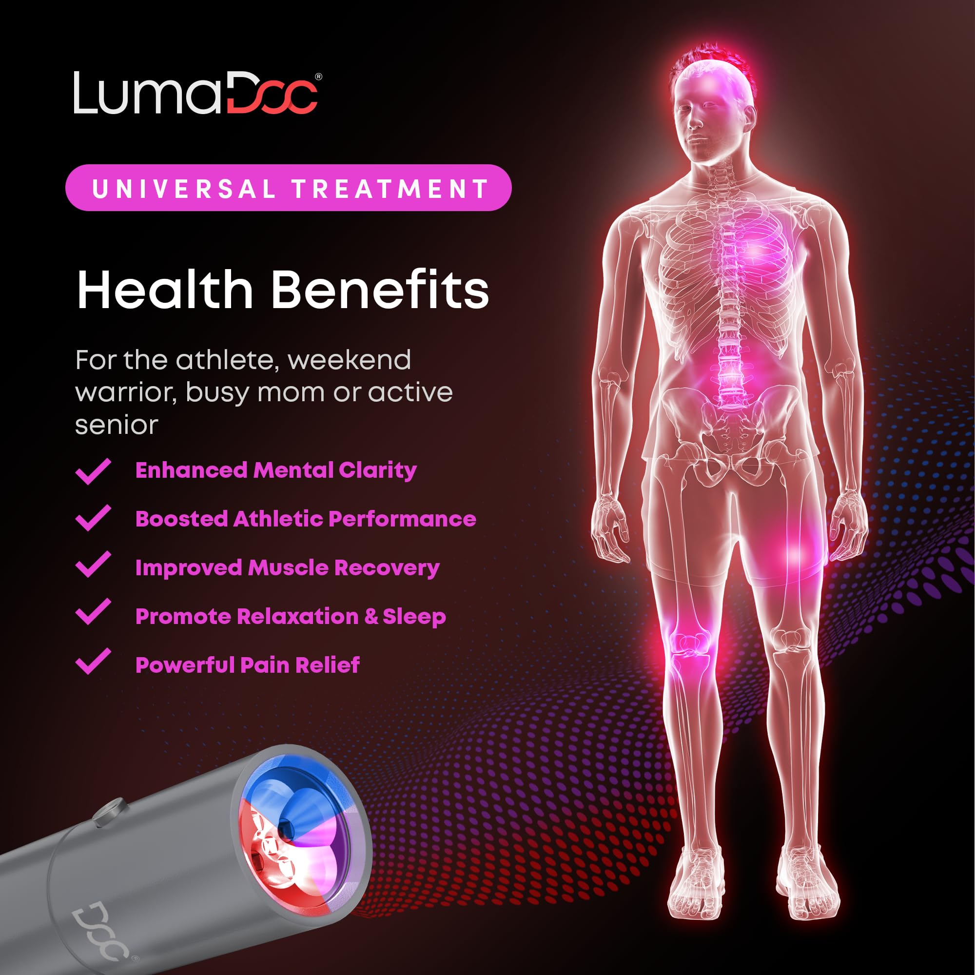 LumaDoc con cable USB y gafas protectoras, kit listo para usar