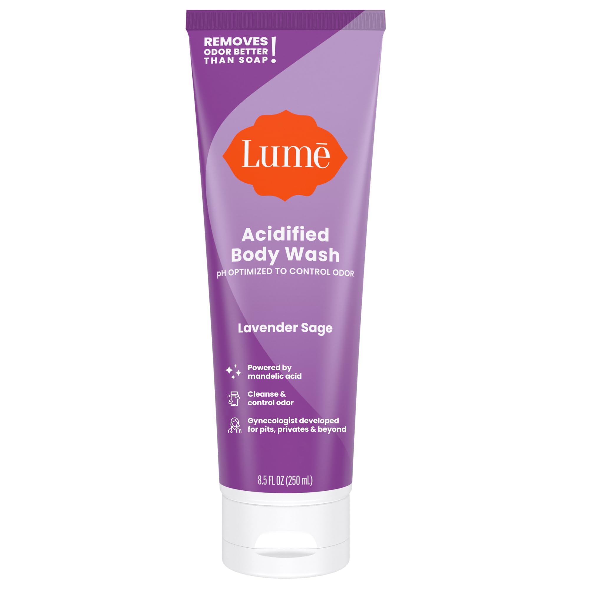 Lume envase frontal Lavender Sage mostrando formato y beneficio control de olor
