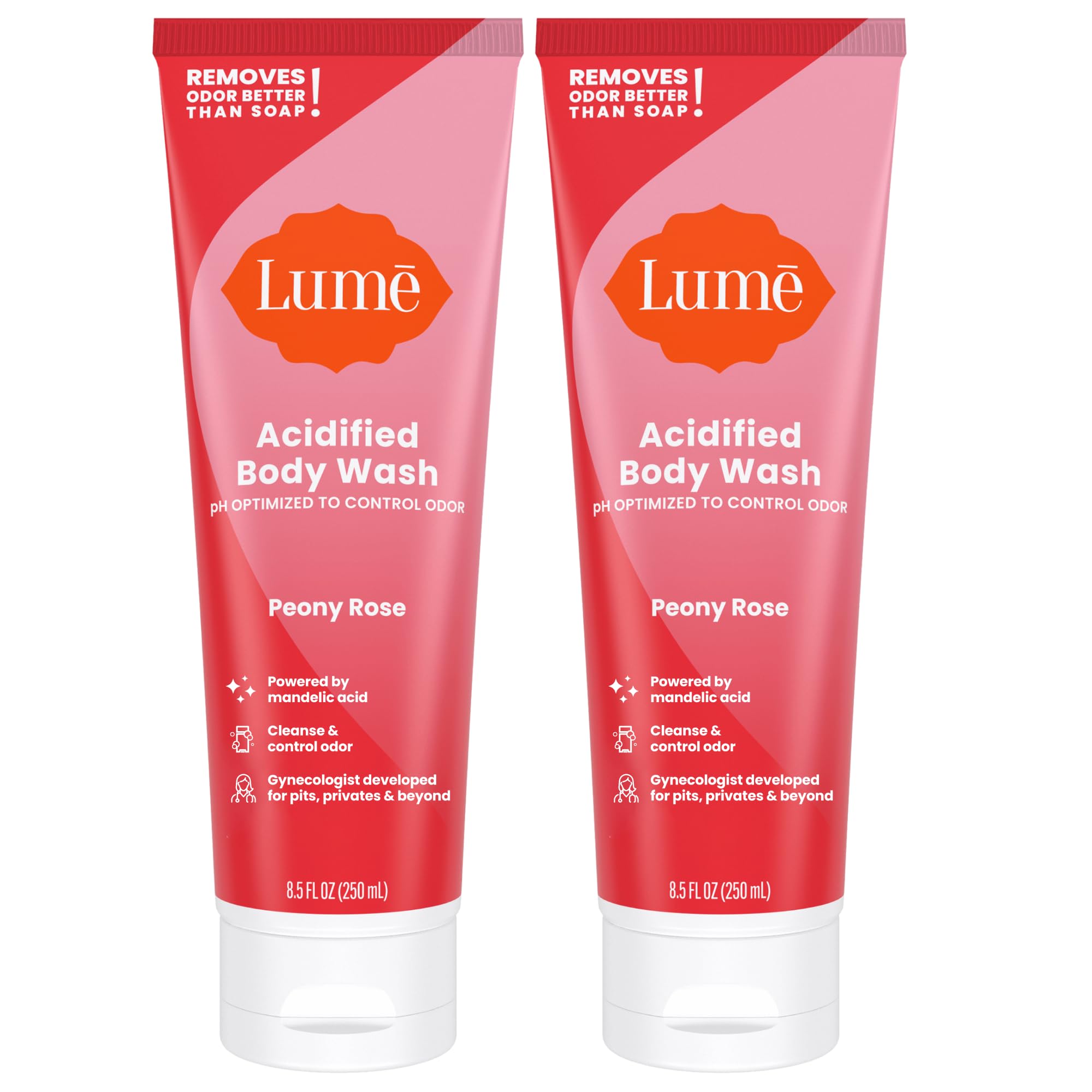 Lume gel corporal frontal Peony Rose mostrando envase y aroma floral