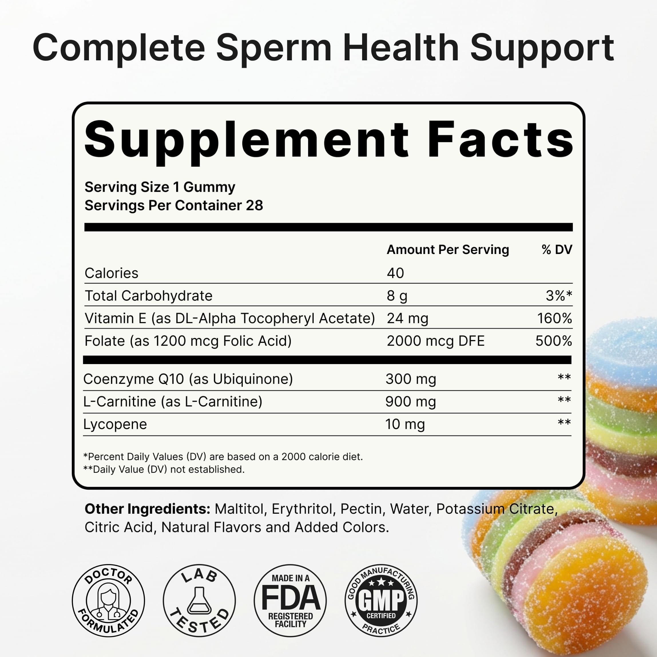 Luminary Vitamins etiqueta con información nutricional para claridad y confianza
