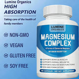 Lumine Organics primer plano de cápsulas mostrando textura y color uniforme