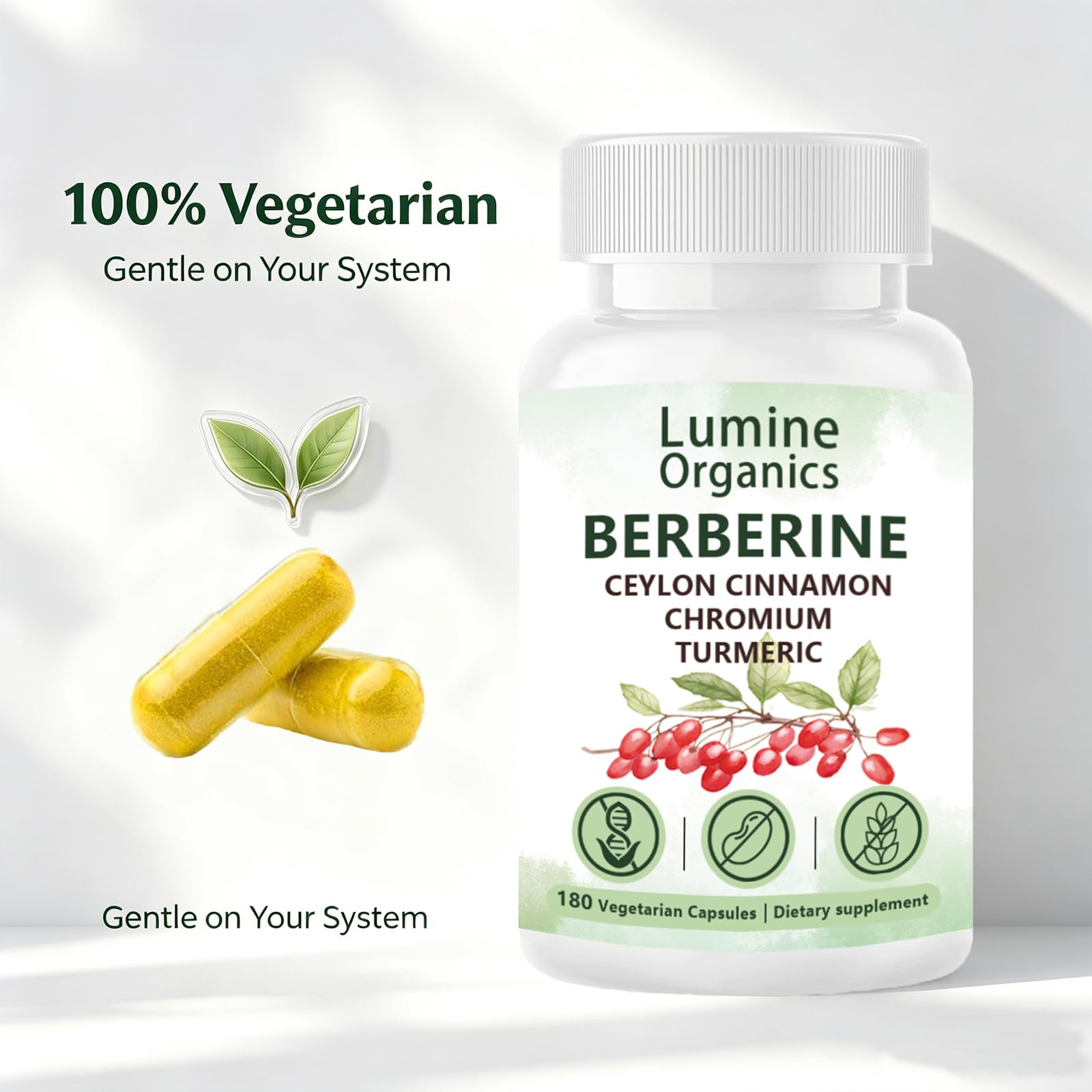 Lumine Organics etiqueta con información nutricional y ventaja sin alérgenos