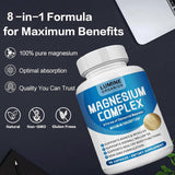 Etiqueta Lumine Organics con listado de formas de magnesio y beneficios de fórmula limpia