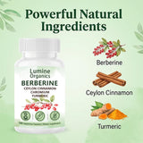 Lumine Organics ingredientes botánicos secos, evidencia de fórmula vegetal