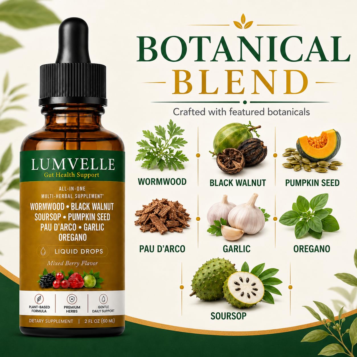 LUMVELLE detalle de etiqueta legible con instrucciones y beneficios