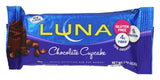 LUNA barra frente del empaque mostrando sabor chocolate cupcake y conveniencia