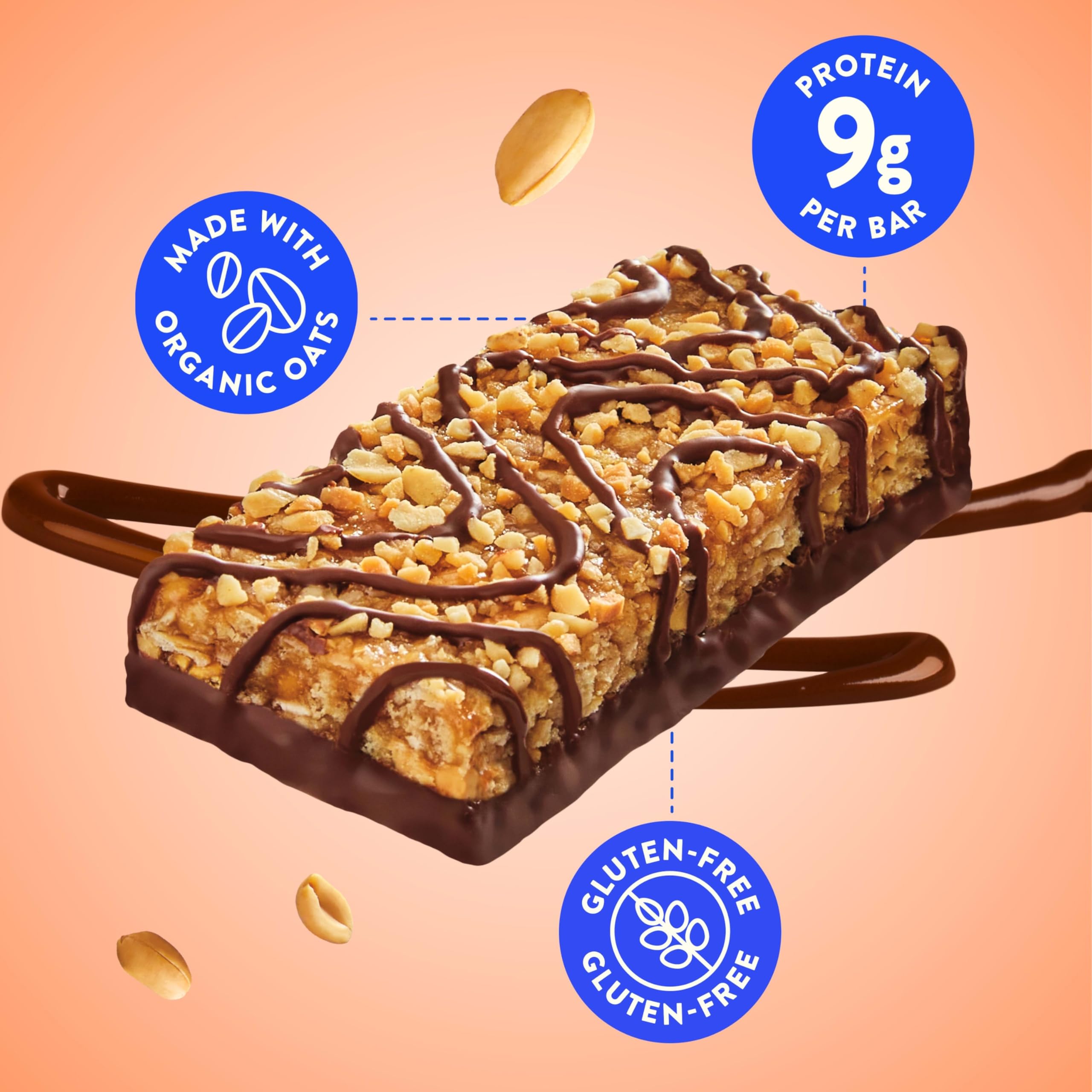 Luna Bar ingredientes clave avena, cacahuete y proteína vegetal