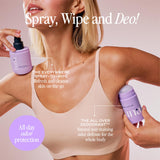 Luna Daily spray sobre tissue convirtiéndolo en toallita compostable