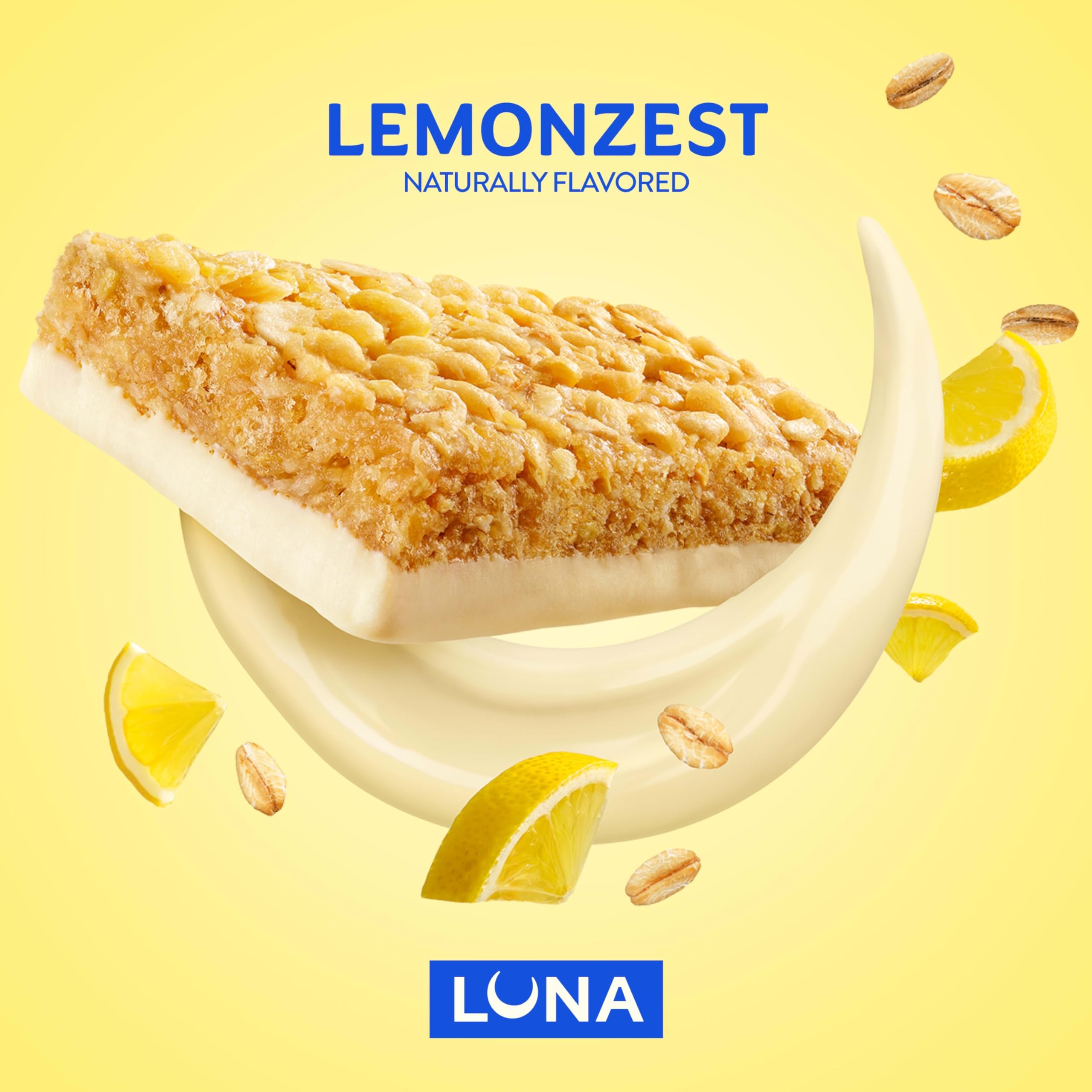Luna Bar ingredientes: avena y limón que resaltan el sabor y naturalidad