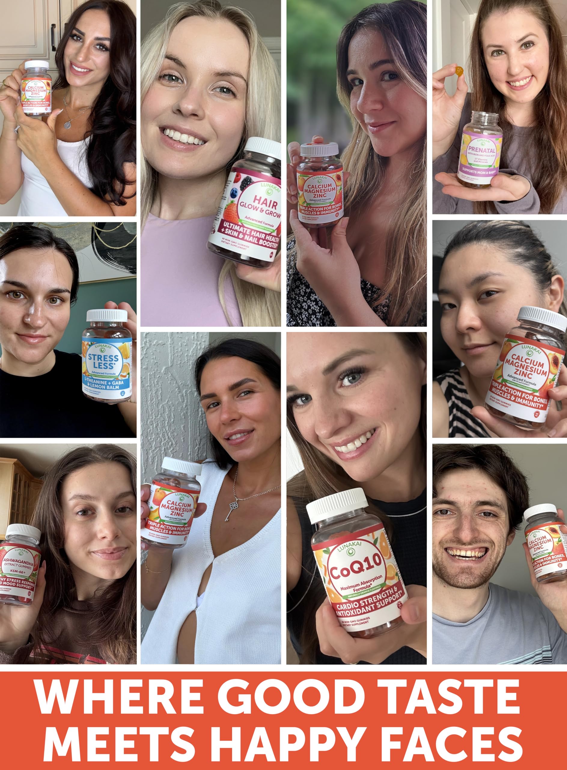 Etiqueta Lunakai con lista de ingredientes y vitaminas, lectura clara