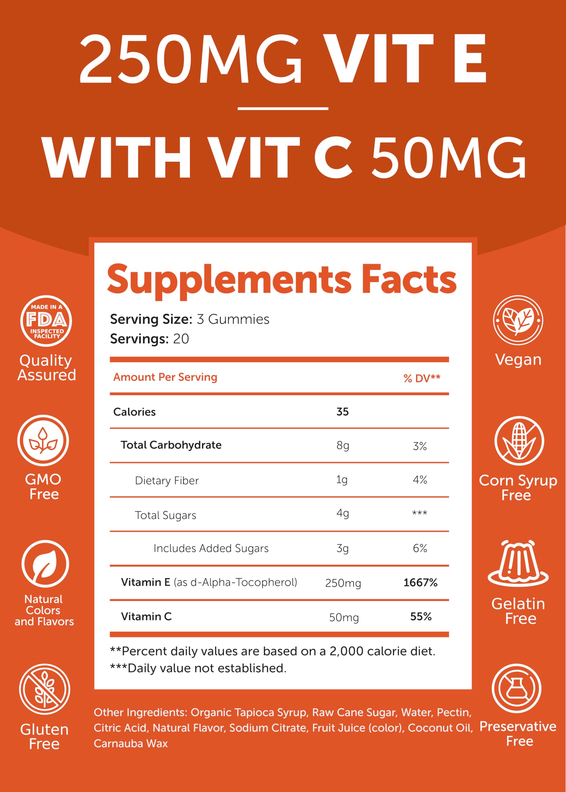 Etiqueta Lunakai con lista de ingredientes y 400 IU vitamina E visible