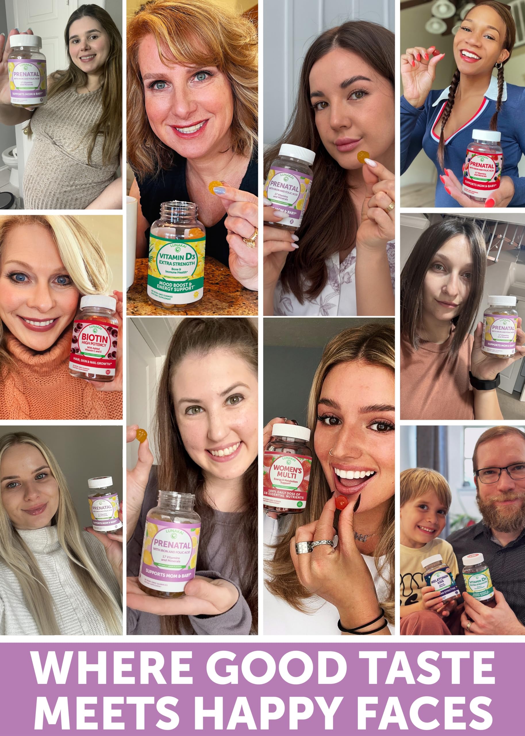 Lunakai etiqueta nutricional cerca, detalla folato, hierro y vitaminas para tranquilidad