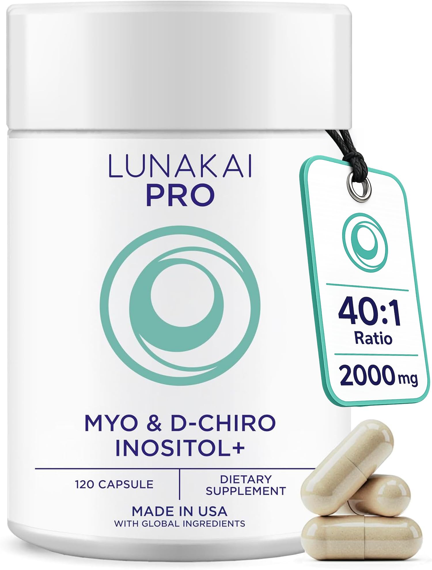 Lunakai frontal del envase mostrando la fórmula 40:1 y beneficios