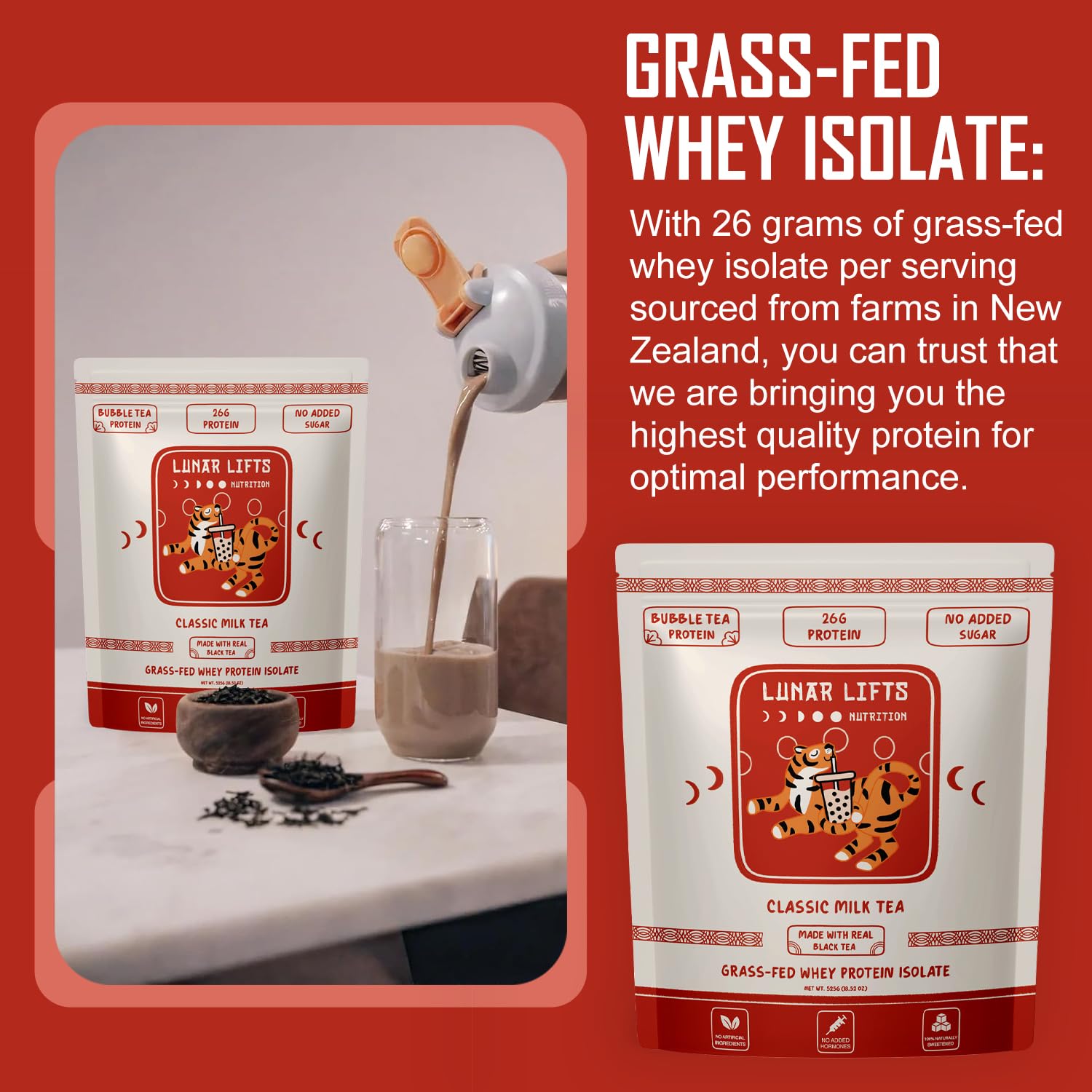 Lunar Lifts etiqueta nutricional legible con origen grass-fed