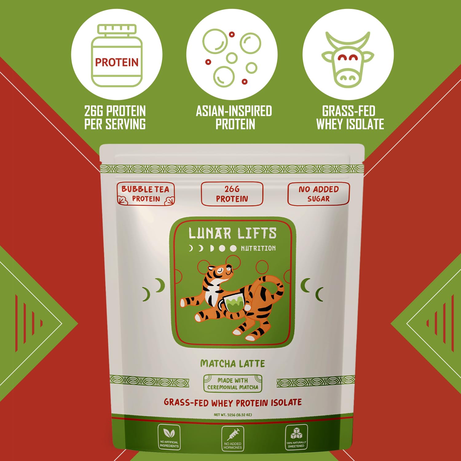 Lunar Lifts Nutrition batido servido en vaso listo para beber naturalmente