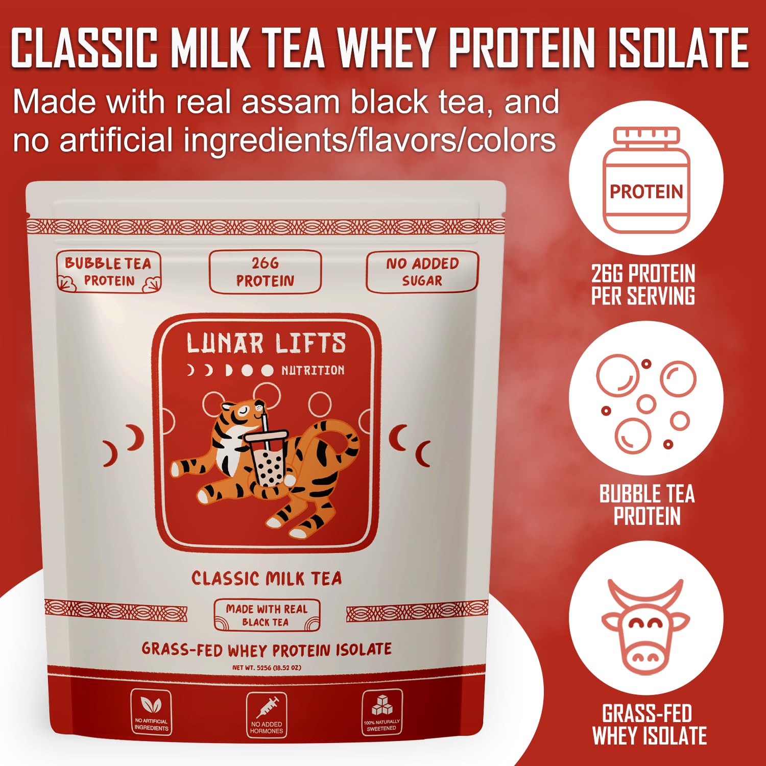 Lunar Lifts cazo medidor con polvo, proporciona 26 g de proteína