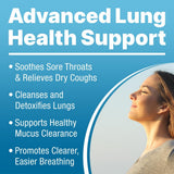 LUNG CLEAR PRO textura de gotas en cuentagotas, beneficio de absorción rápida visible