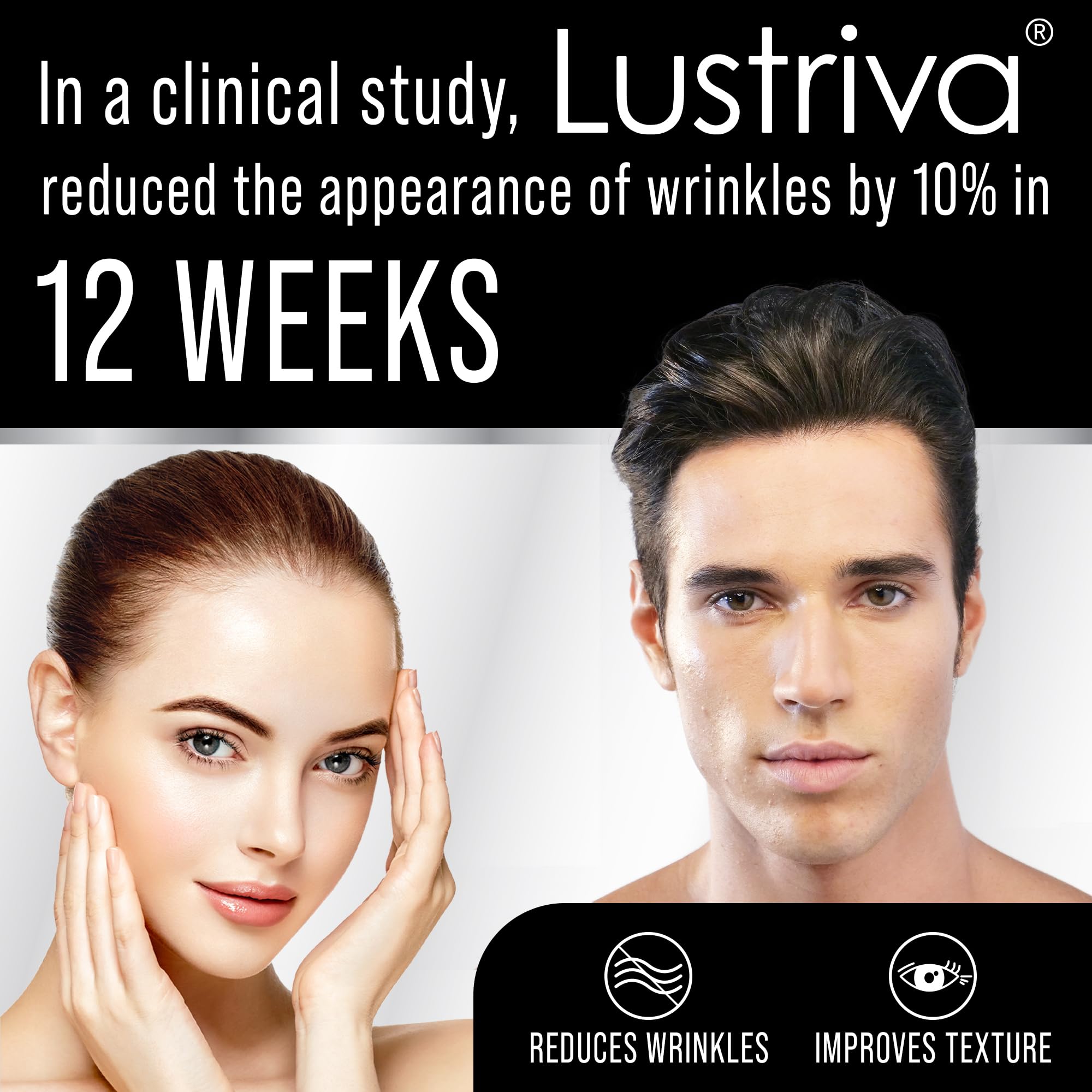 Hair Thickness Maximizer Lustriva etiqueta con lista de ingredientes clave y beneficios